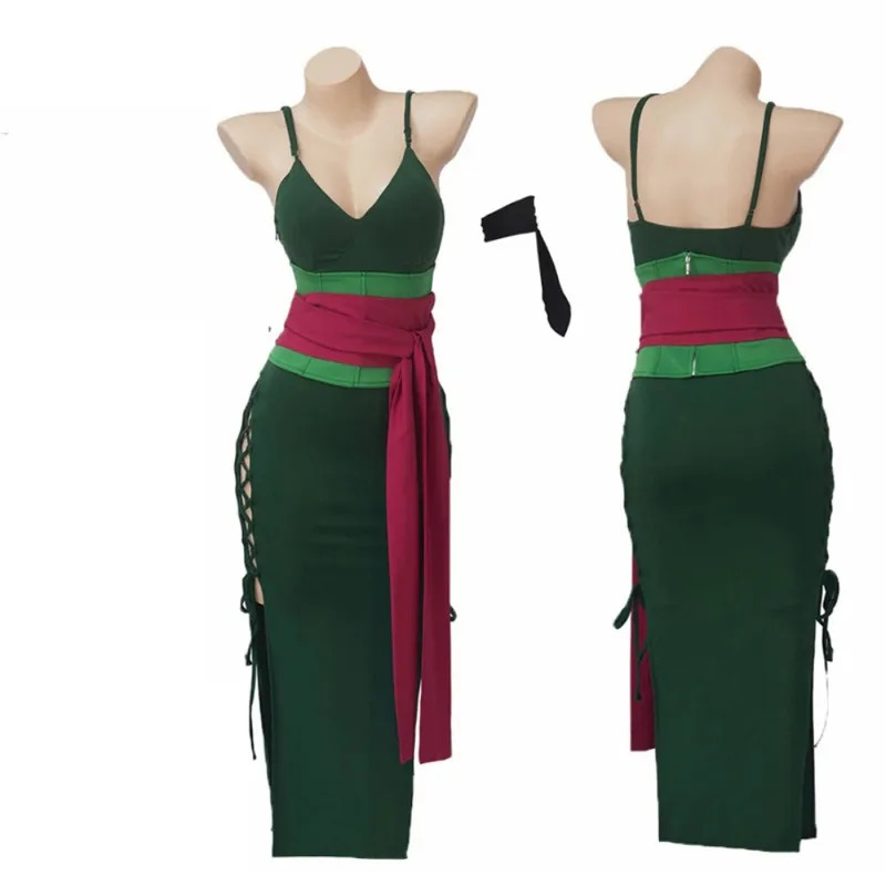 Anime Zoro Cosplay Female - Kostum Cosplay Anime Wano Country Roronoa
