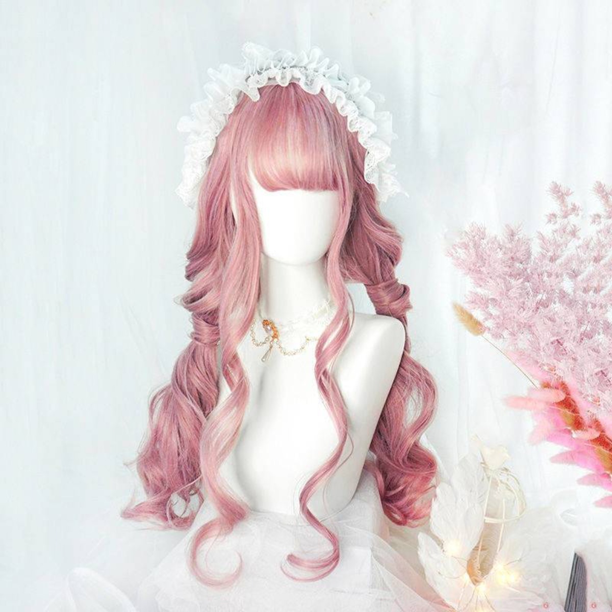 Anime Cosplay Realistic - Wig Kepala Penuh Wanita Rambut Panjang