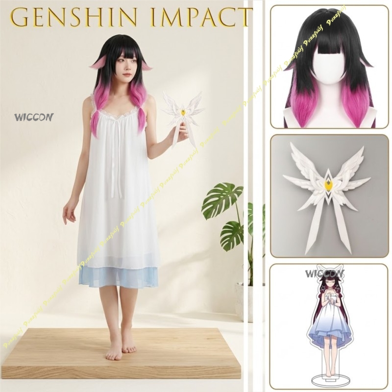 Anime Cosplay Eyes - Genshin Impact Columbina Damselette Pakaian Santai