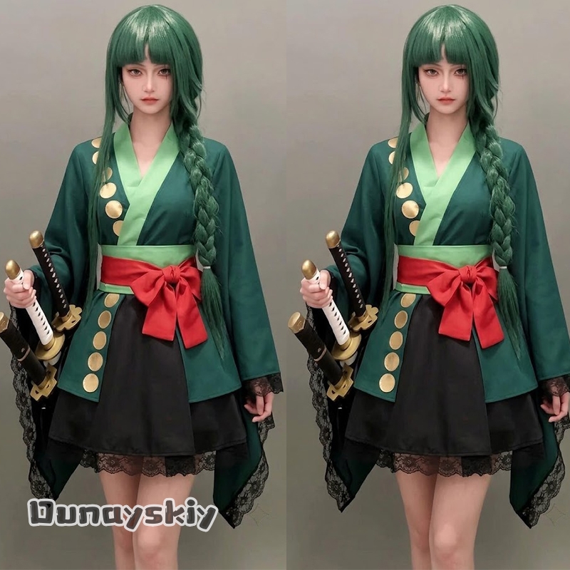 Anime Zoro Cosplay Female - Kostum Cosplay Anime Roronoa Zoro Kimono
