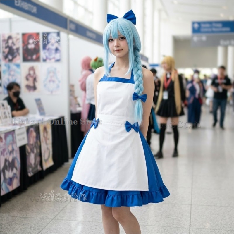 Zenos Anime Cosplay - Gaun Pembantu Loli Biru Putih Zeno