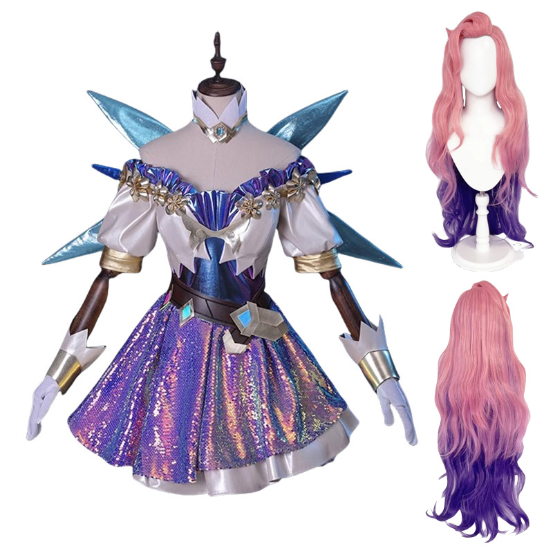 Anime Cosplay Eyes - LOL Wig Kostum Cosplay Seraphine Penyanyi