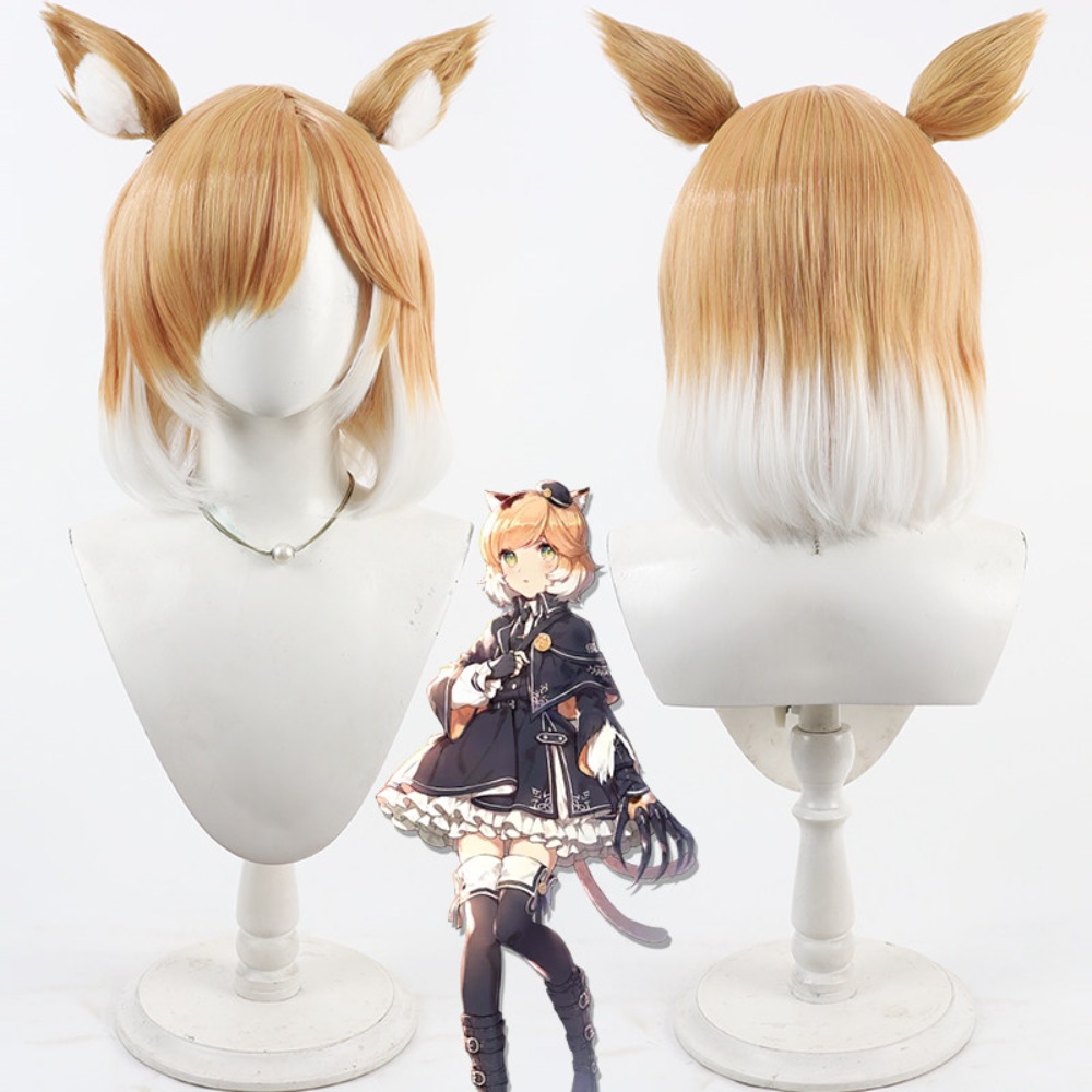 Anime Cosplay Realistic - Wig Cosplay Arknights Mousse, Rambut Gradasi