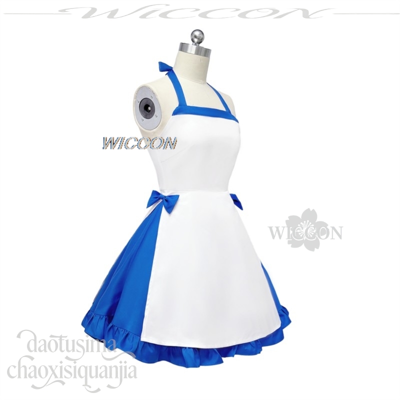 Zenos Anime Cosplay - Kostum Ushirono Natsu Gaun Biru Putih