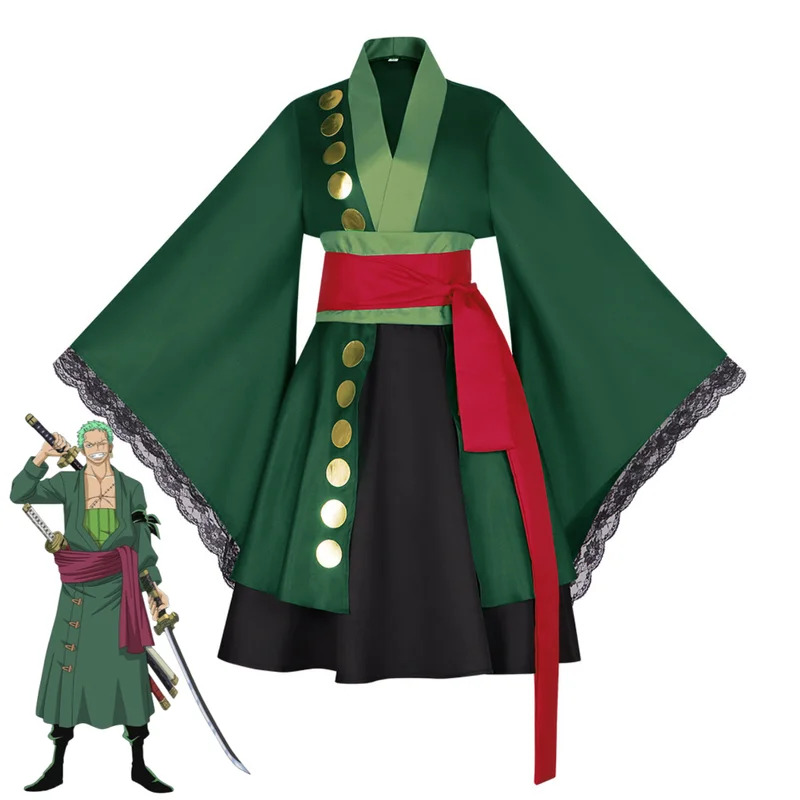 Anime Zoro Cosplay Female - Kostum Cosplay Anime Roronoa Zoro 2025