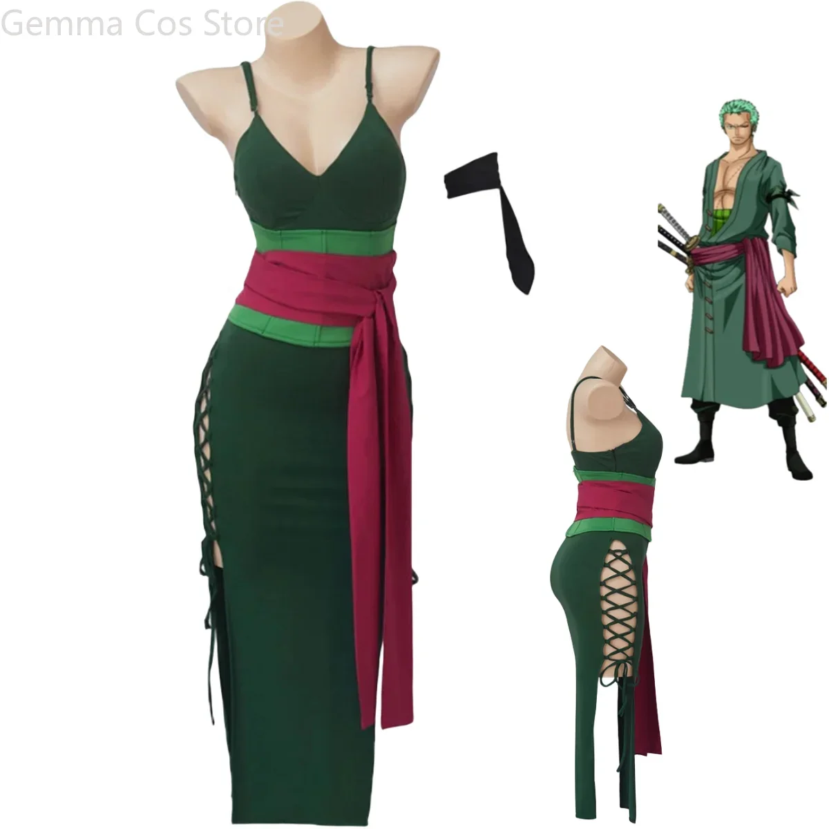 Anime Zoro Cosplay Female - Kostum Cosplay Anime Roronoa Zoro Versi
