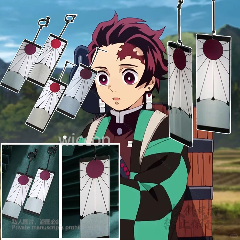 Anting Akrilik Klip Telinga Ak - Anime Cosplay Demon Slayer ulasan dan harga