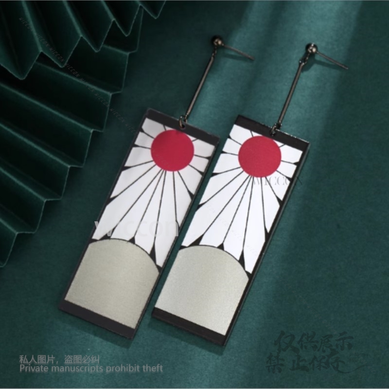 Anting Akrilik Klip Telinga Ak - Anime Cosplay Demon Slayer ulasan dan harga