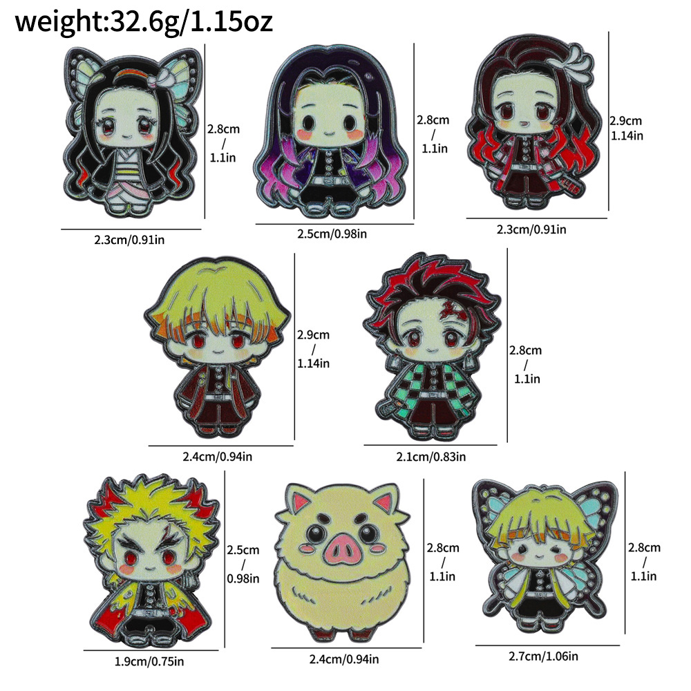 8pcs Set Pin Enamel Anime Demo - Anime Cosplay Demon Slayer ulasan dan harga