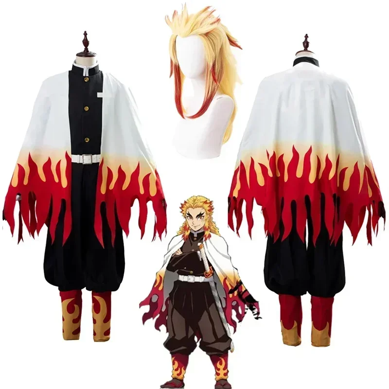 Rengoku Kyoujurou Pakaian Wig  - Anime Cosplay Demon Slayer ulasan dan harga