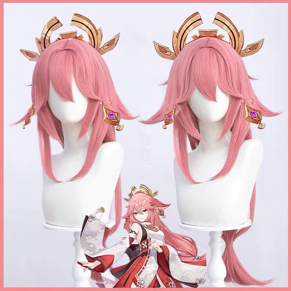 Wig Cosplay Genshin Impact Yae - Anime Cosplay Realistic ulasan dan harga