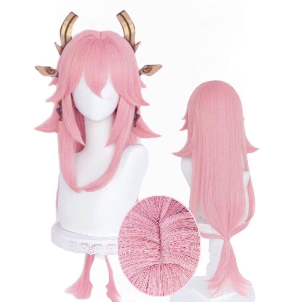 Wig Cosplay Genshin Impact Yae - Anime Cosplay Realistic ulasan dan harga