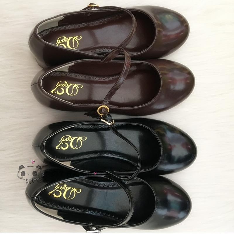 Sepatu PU Kepala Bundar Hak Re - Cosplay Korean Anime ulasan dan harga
